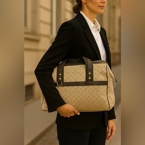 Louis Vuitton Luxury Tan and Brown Designer Men's Bag